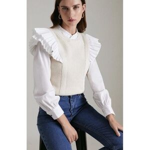 karen millen Pleated Shoulder Detail Knitted Tabard Size XS